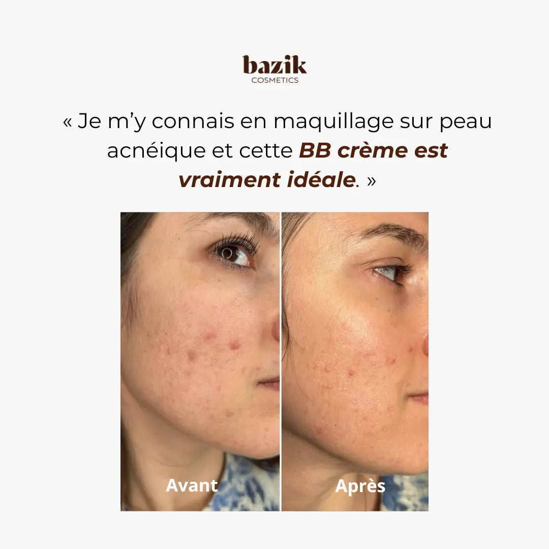 BB crème couvrance légère peau acnéique Bazik Cosmetics